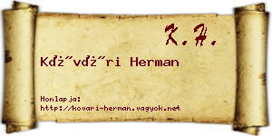 Kővári Herman névjegykártya