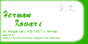 herman kovari business card